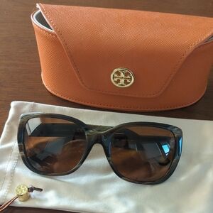Tory Burch Brown Sunglasses with Tortoiseshell Frames